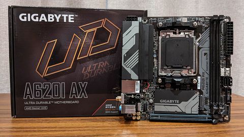 Gigabyte A620I AX motherboard and box