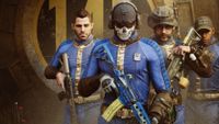 Image of Price, Ghost, Soap, and Gaz in Fallout uniforms